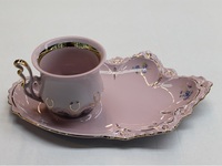 Coffee cup with plate, decor 0247p
