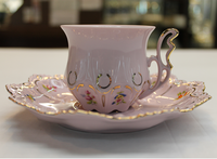 Coffee cup with plate, decor 0247