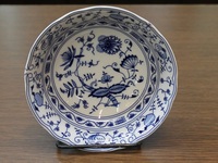 Salad bowl 16 cm, decor blue onion
