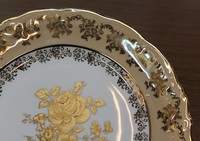 Set of 18 dinner plates , decor FR gold