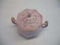 Pink porcelain - forget-me-not decor - sugar basin