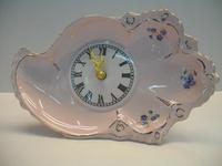 Pink porcelain - forget-me-not decor - small clock