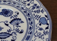 Set of 18 dinner plates blue onion