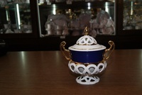 Sugar bowl , decor 0404 blue