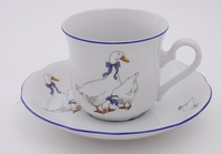 Cup and saucer, decor goose, 200 ML